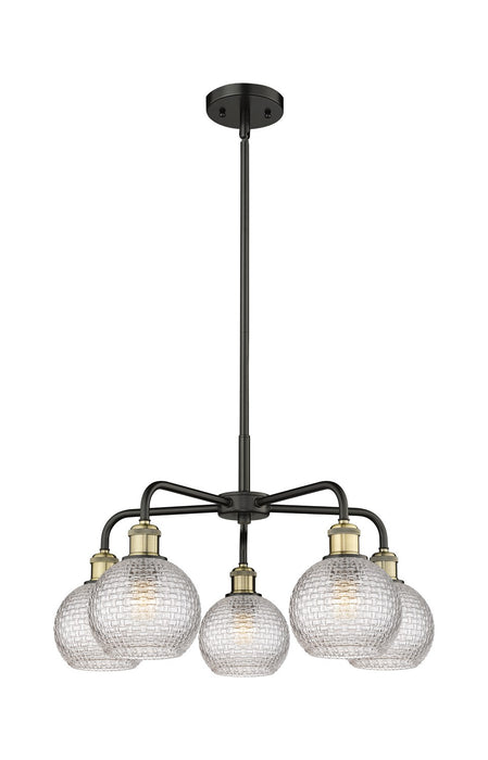 Innovations 516-5CR-BAB-G122C-6CL Five Light Chandelier, Black Antique Brass