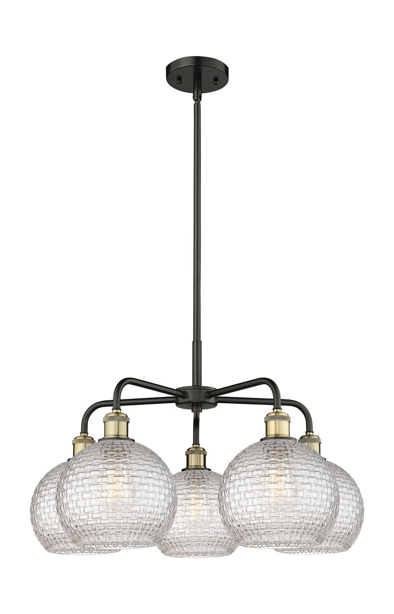 Innovations 516-5CR-BAB-G122C-8CL Five Light Chandelier, Black Antique Brass