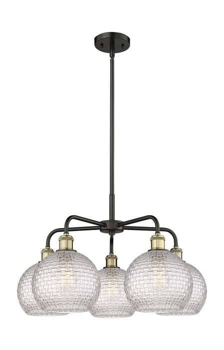 Innovations 516-5CR-BAB-G122C-8CL Five Light Chandelier, Black Antique Brass