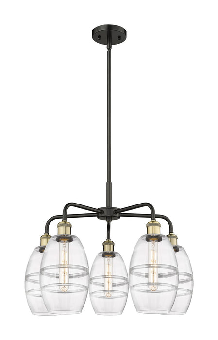Innovations 516-5CR-BAB-G557-6CL Five Light Chandelier, Black Antique Brass