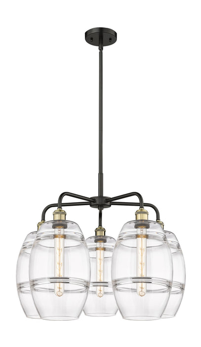 Innovations 516-5CR-BAB-G557-8CL Five Light Chandelier, Black Antique Brass