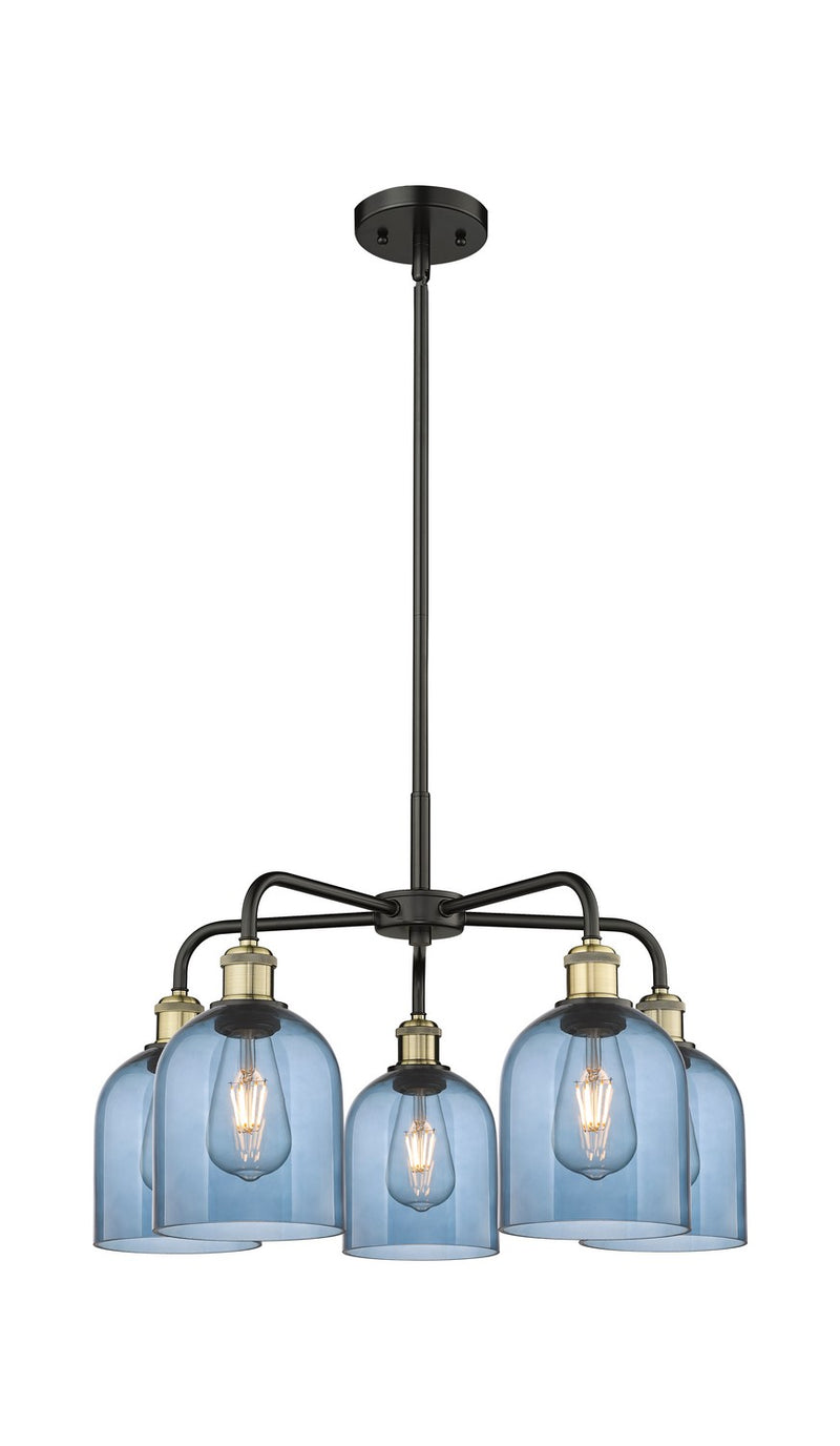 Innovations 516-5CR-BAB-G558-6BL Five Light Chandelier, Black Antique Brass