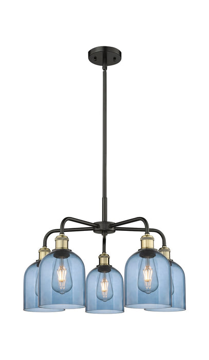Innovations 516-5CR-BAB-G558-6BL Five Light Chandelier, Black Antique Brass