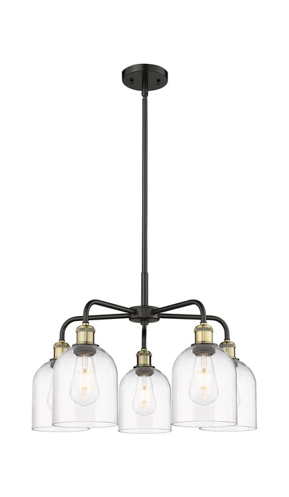 Innovations 516-5CR-BAB-G558-6CL Five Light Chandelier, Black Antique Brass