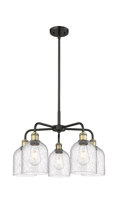 Innovations 516-5CR-BAB-G558-6SDY Five Light Chandelier, Black Antique Brass