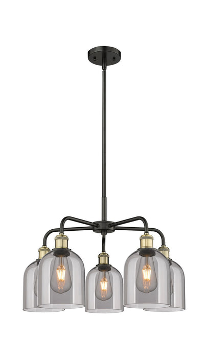Innovations 516-5CR-BAB-G558-6SM Five Light Chandelier, Black Antique Brass
