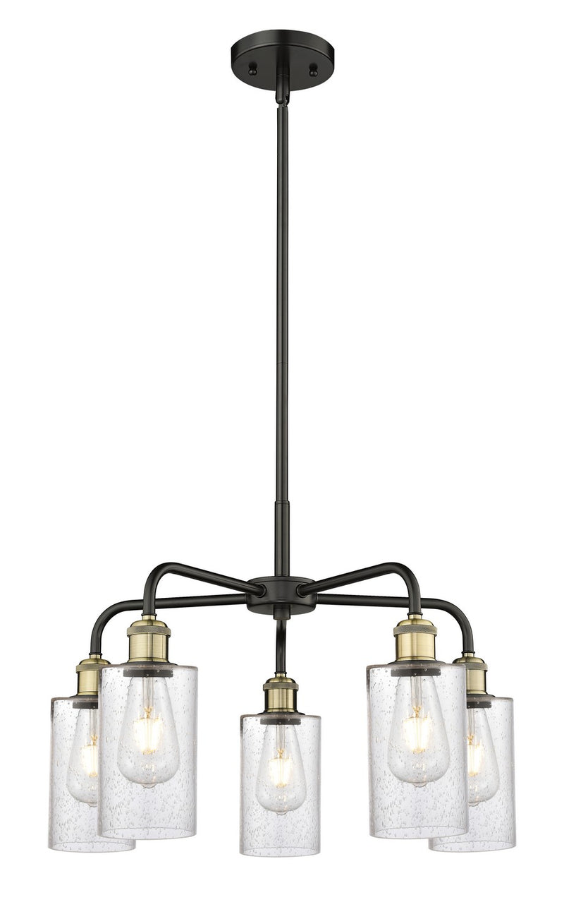 Innovations 516-5CR-BAB-G804 Five Light Chandelier, Black Antique Brass