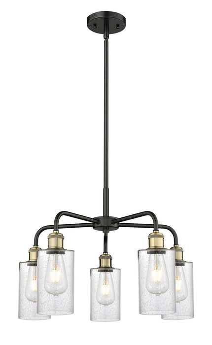Innovations 516-5CR-BAB-G804 Five Light Chandelier, Black Antique Brass