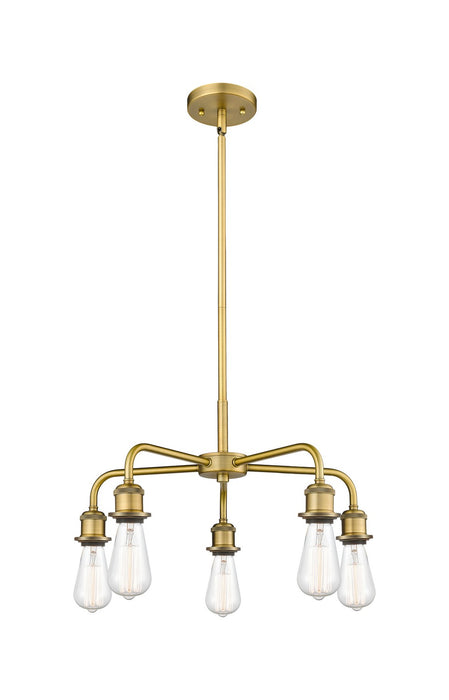 Innovations 516-5CR-BB Five Light Chandelier, Brushed Brass