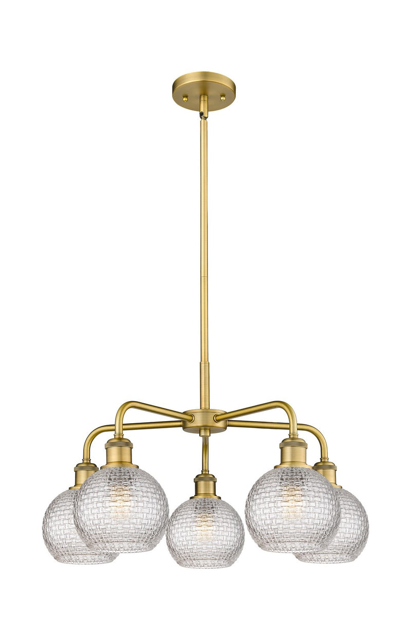 Innovations 516-5CR-BB-G122C-6CL Five Light Chandelier, Brushed Brass