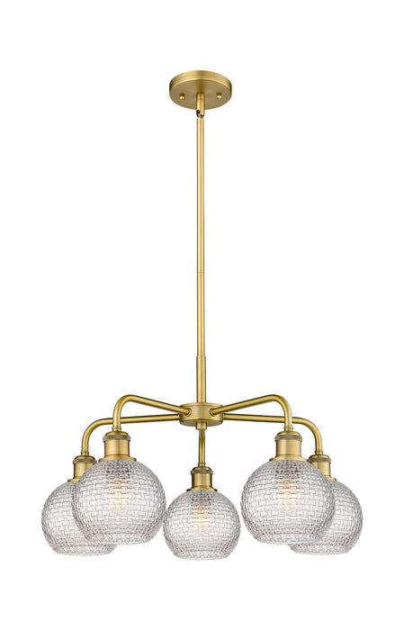 Innovations 516-5CR-BB-G122C-6CL Five Light Chandelier, Brushed Brass