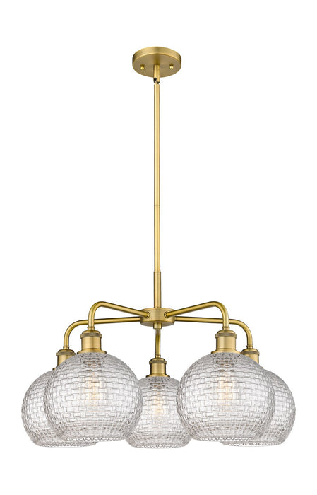 Innovations 516-5CR-BB-G122C-8CL Five Light Chandelier, Brushed Brass