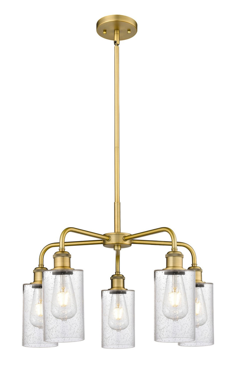 Innovations 516-5CR-BB-G804 Five Light Chandelier, Brushed Brass