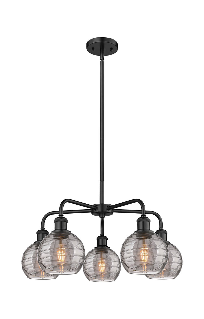 Innovations 516-5CR-BK-G1213-6SM Five Light Chandelier, Matte Black