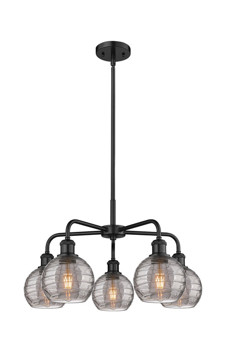 Innovations 516-5CR-BK-G1213-6SM Five Light Chandelier, Matte Black