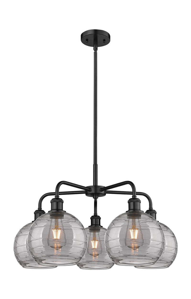 Innovations 516-5CR-BK-G1213-8SM Five Light Chandelier, Matte Black