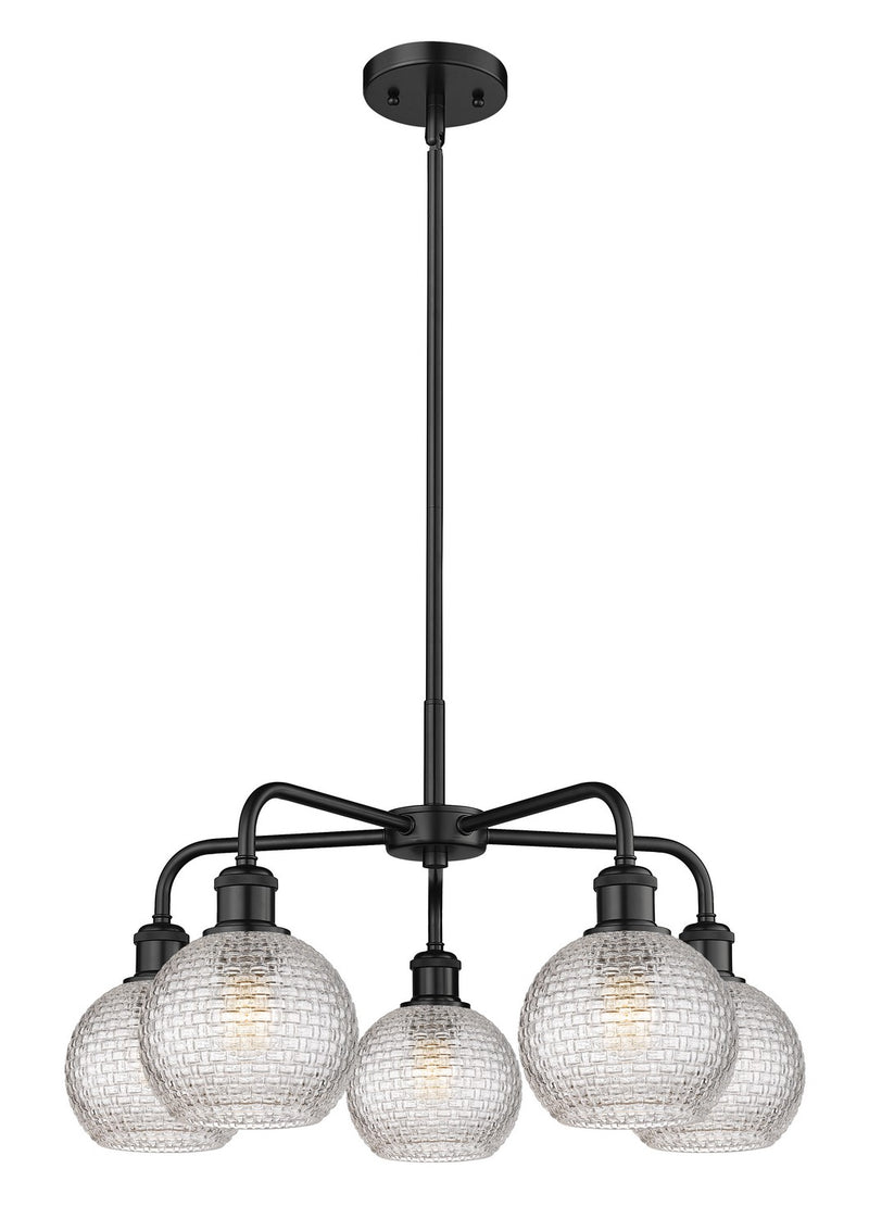 Innovations 516-5CR-BK-G122C-6CL Five Light Chandelier, Matte Black