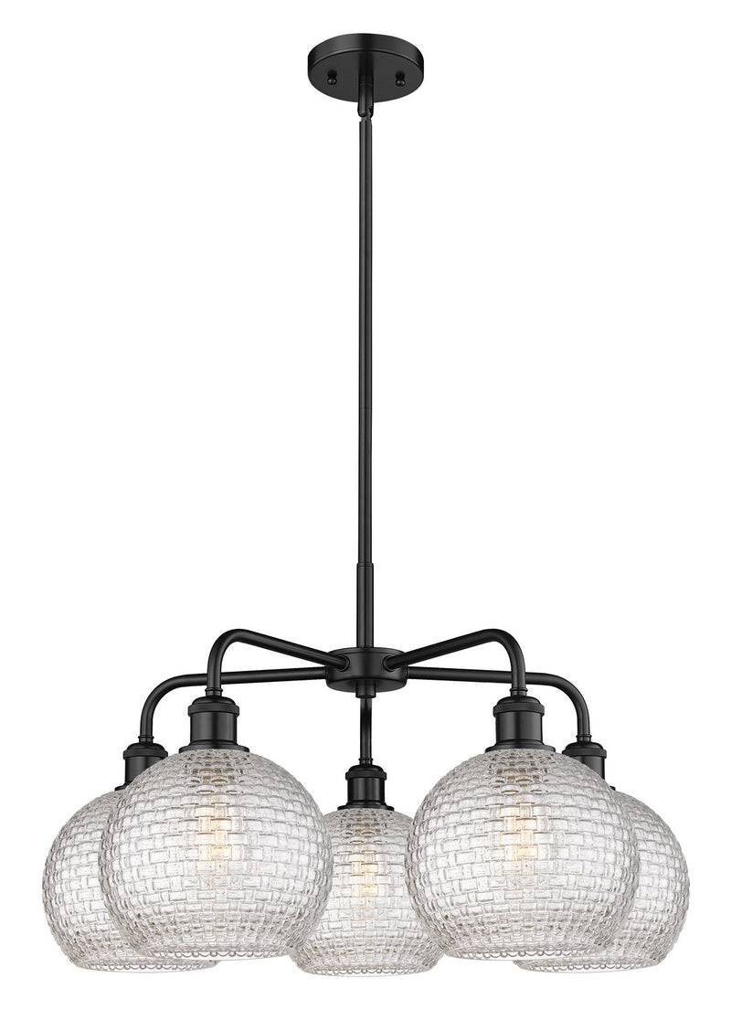 Innovations 516-5CR-BK-G122C-8CL Five Light Chandelier, Matte Black