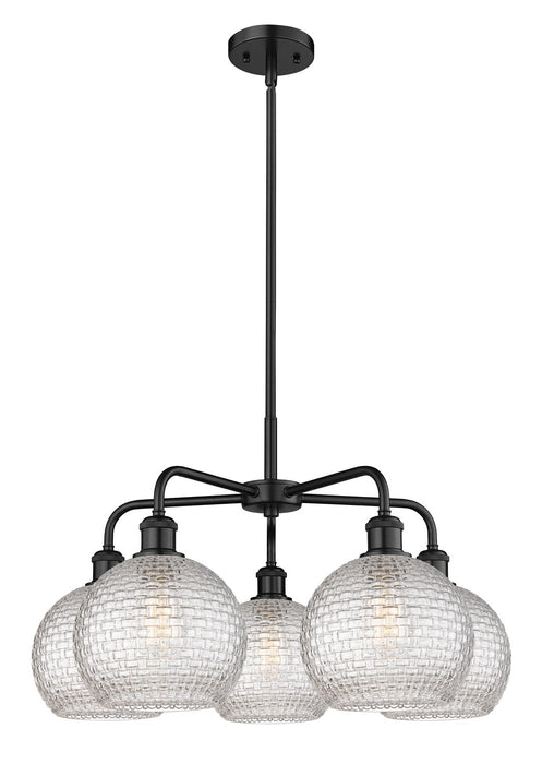 Innovations 516-5CR-BK-G122C-8CL Five Light Chandelier, Matte Black