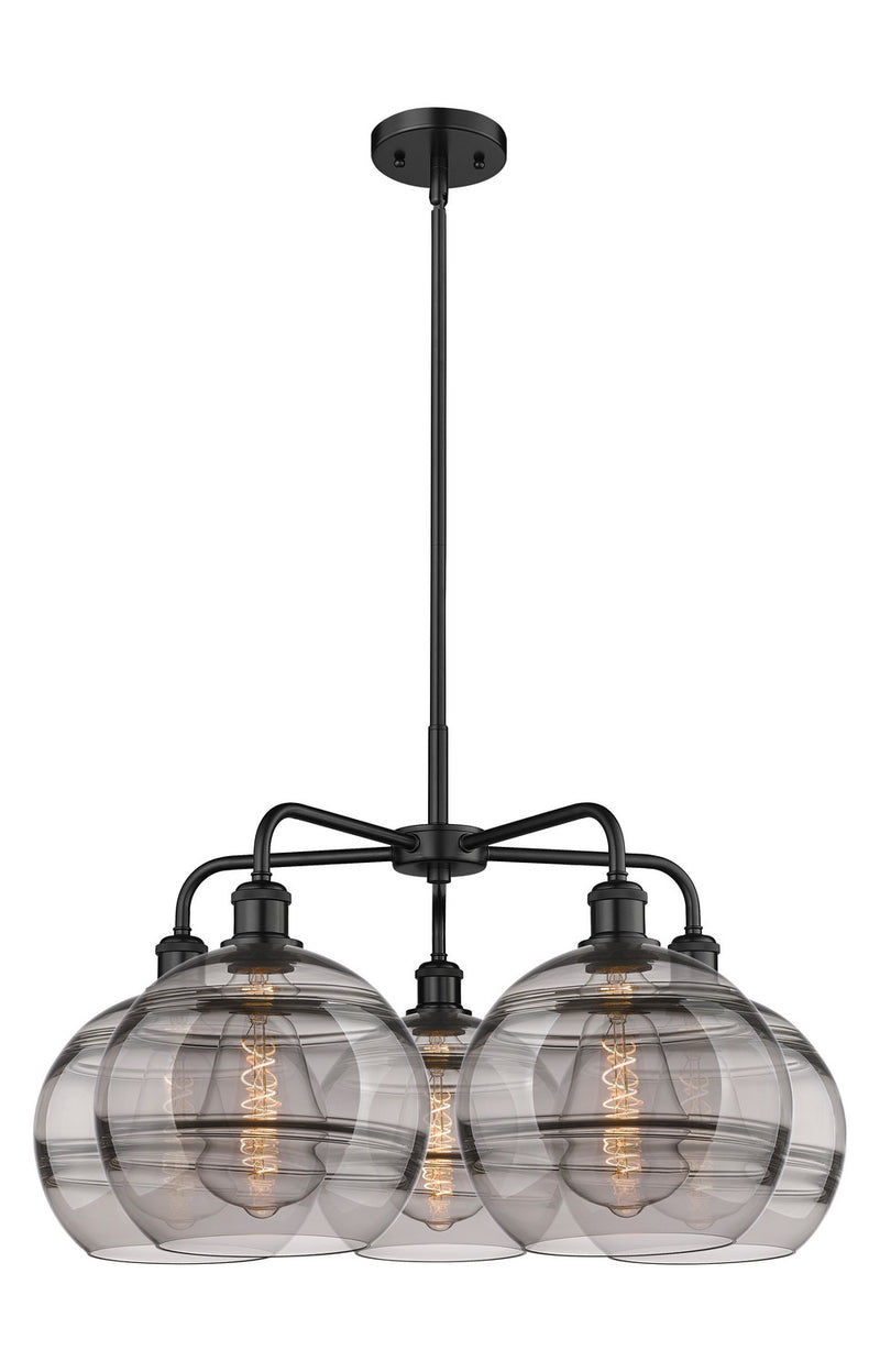 Innovations 516-5CR-BK-G556-10SM LED Chandelier, Matte Black
