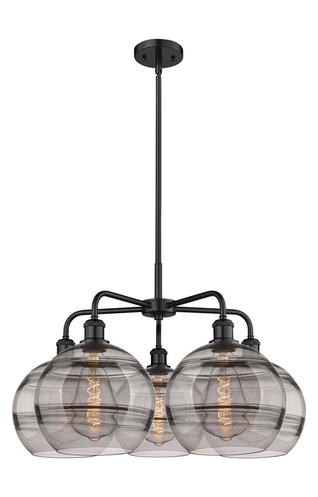Innovations 516-5CR-BK-G556-10SM LED Chandelier, Matte Black