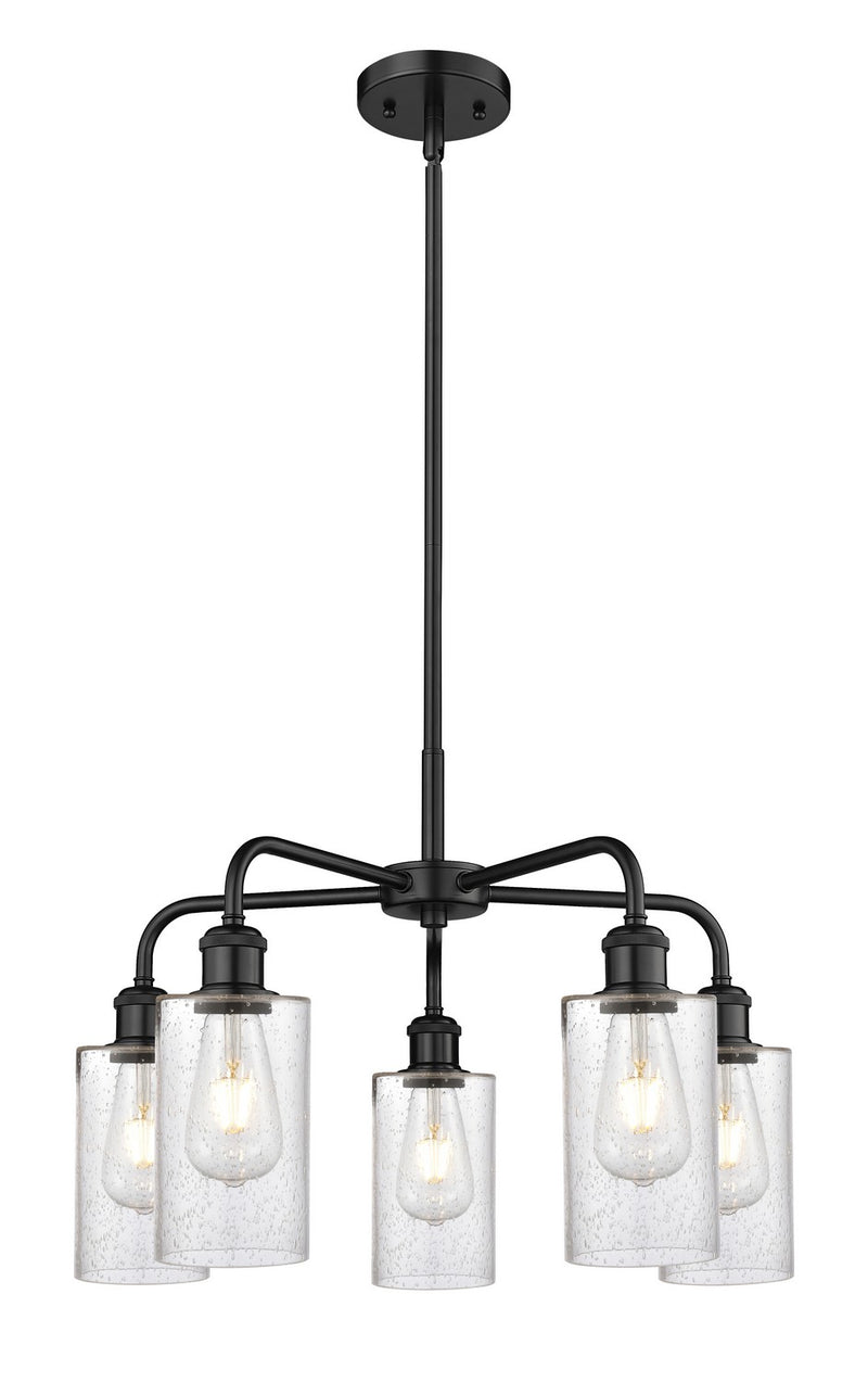 Innovations 516-5CR-BK-G804 Five Light Chandelier, Matte Black