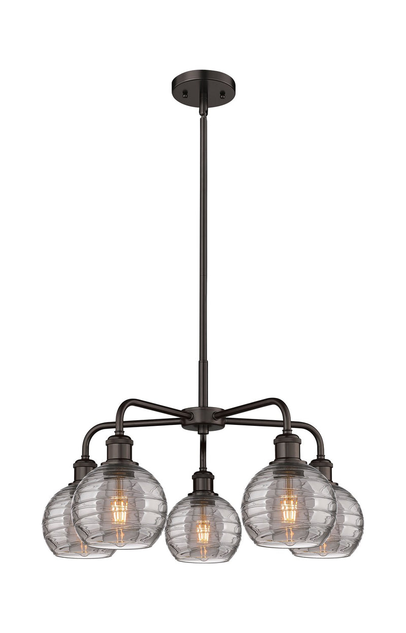 Innovations 516-5CR-OB-G1213-6SM Five Light Chandelier, Oil Rubbed Bronze