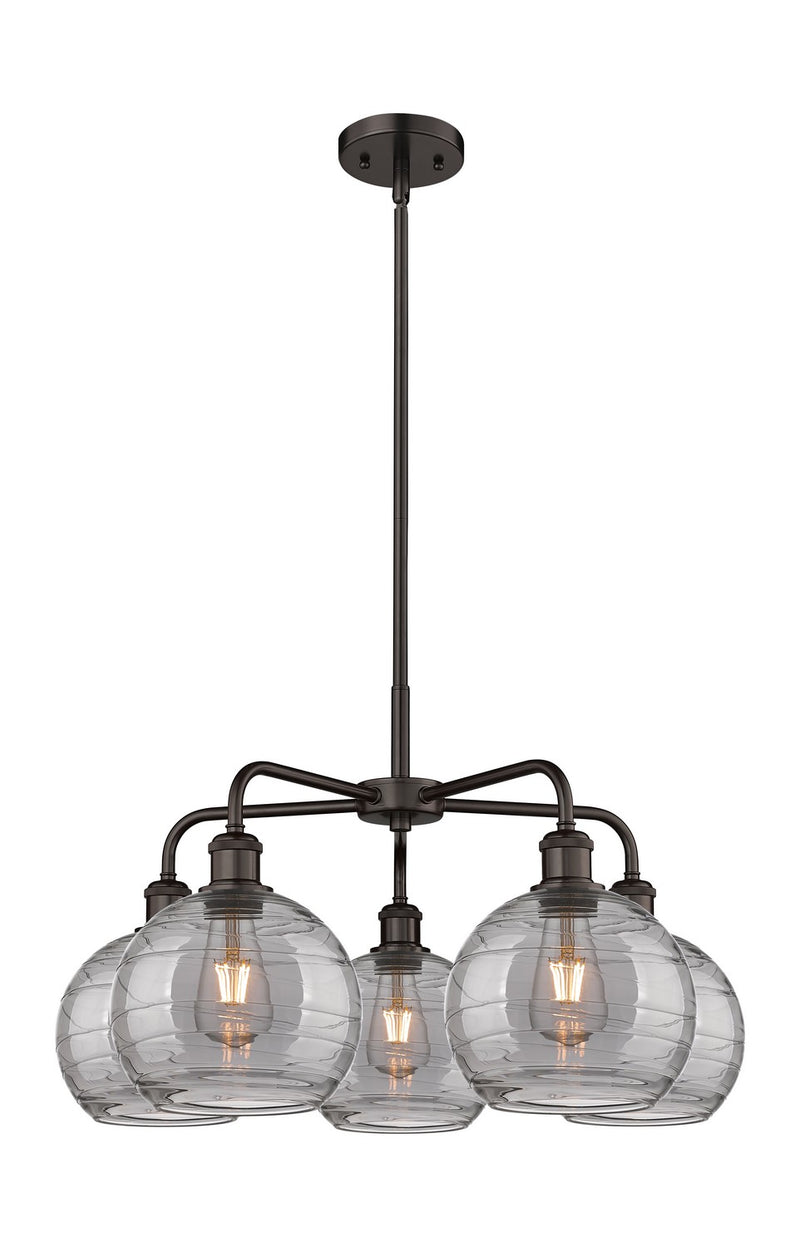 Innovations 516-5CR-OB-G1213-8SM Five Light Chandelier, Oil Rubbed Bronze