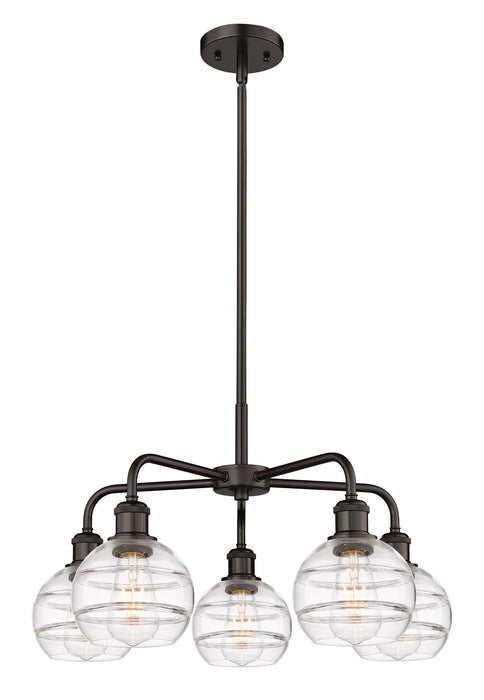 Innovations 516-5CR-OB-G556-6CL Five Light Chandelier, Oil Rubbed Bronze