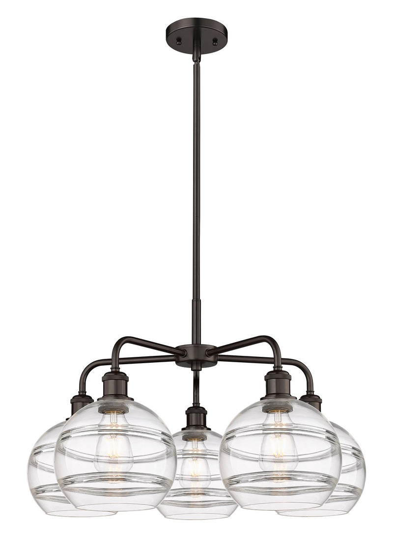 Innovations 516-5CR-OB-G556-8CL Five Light Chandelier, Oil Rubbed Bronze