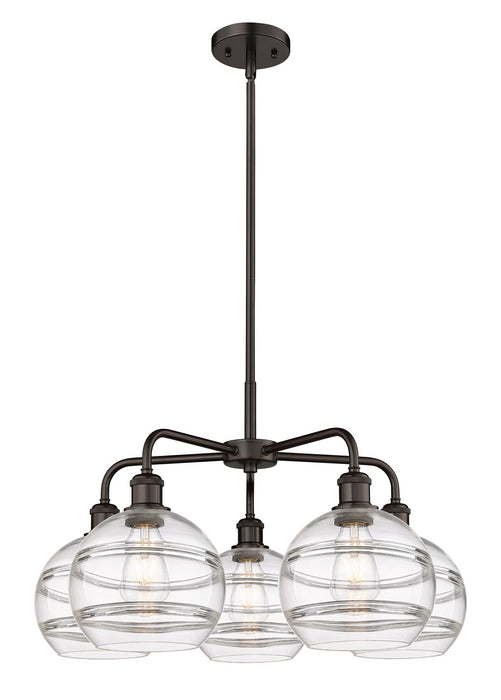 Innovations 516-5CR-OB-G556-8CL Five Light Chandelier, Oil Rubbed Bronze