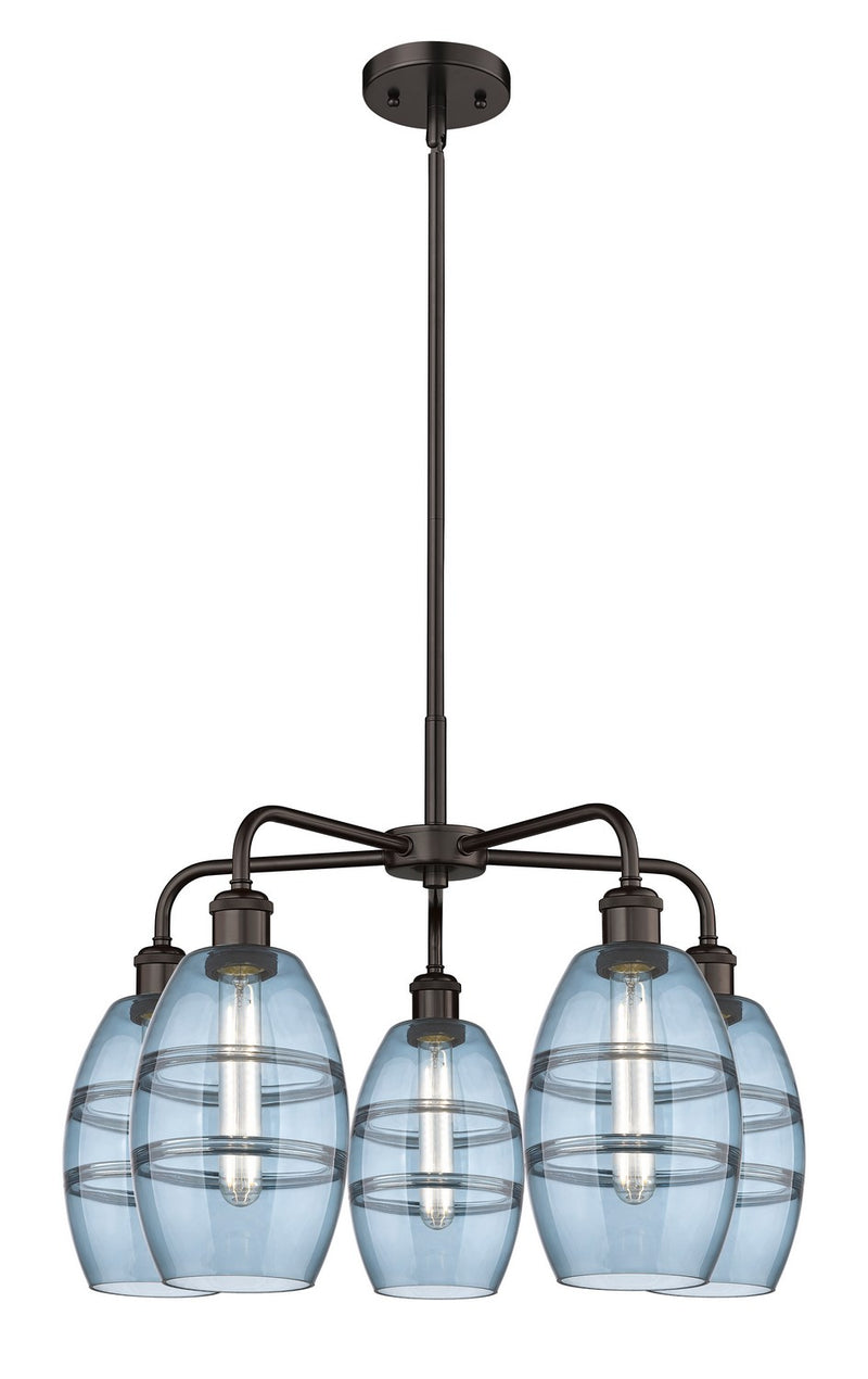 Innovations 516-5CR-OB-G557-6BL Five Light Chandelier, Oil Rubbed Bronze
