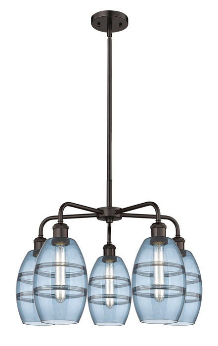 Innovations 516-5CR-OB-G557-6BL Five Light Chandelier, Oil Rubbed Bronze