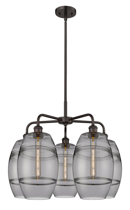 Innovations 516-5CR-OB-G557-8SM Five Light Chandelier, Oil Rubbed Bronze