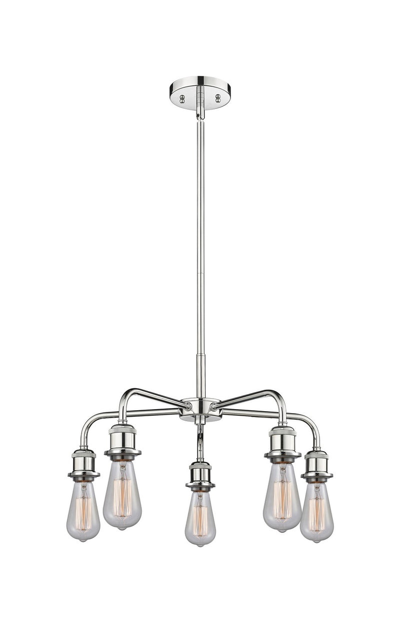 Innovations 516-5CR-PC Five Light Chandelier, Polished Chrome