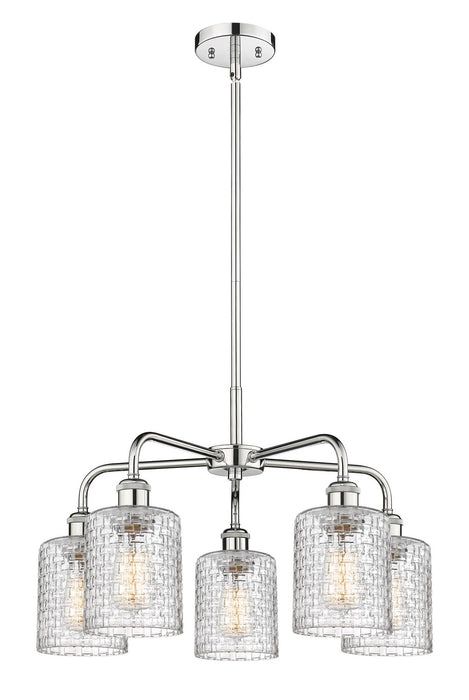 Innovations 516-5CR-PC-G112C-5CL Five Light Chandelier, Polished Chrome