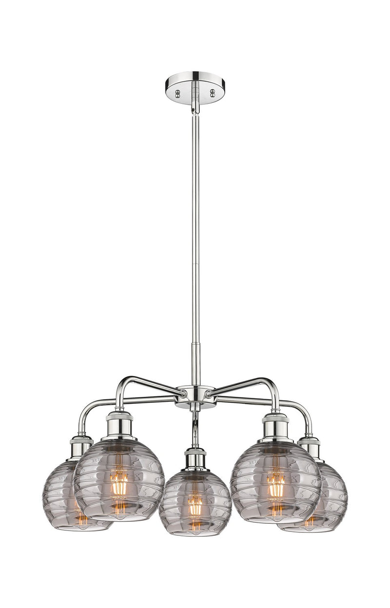 Innovations 516-5CR-PC-G1213-6SM Five Light Chandelier, Polished Chrome