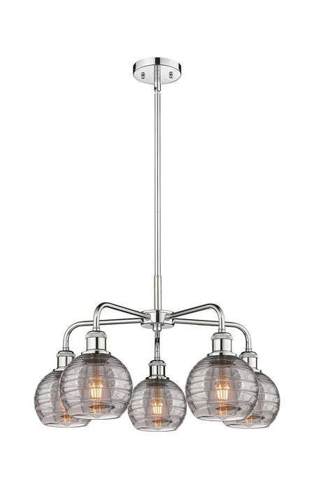 Innovations 516-5CR-PC-G1213-6SM Five Light Chandelier, Polished Chrome