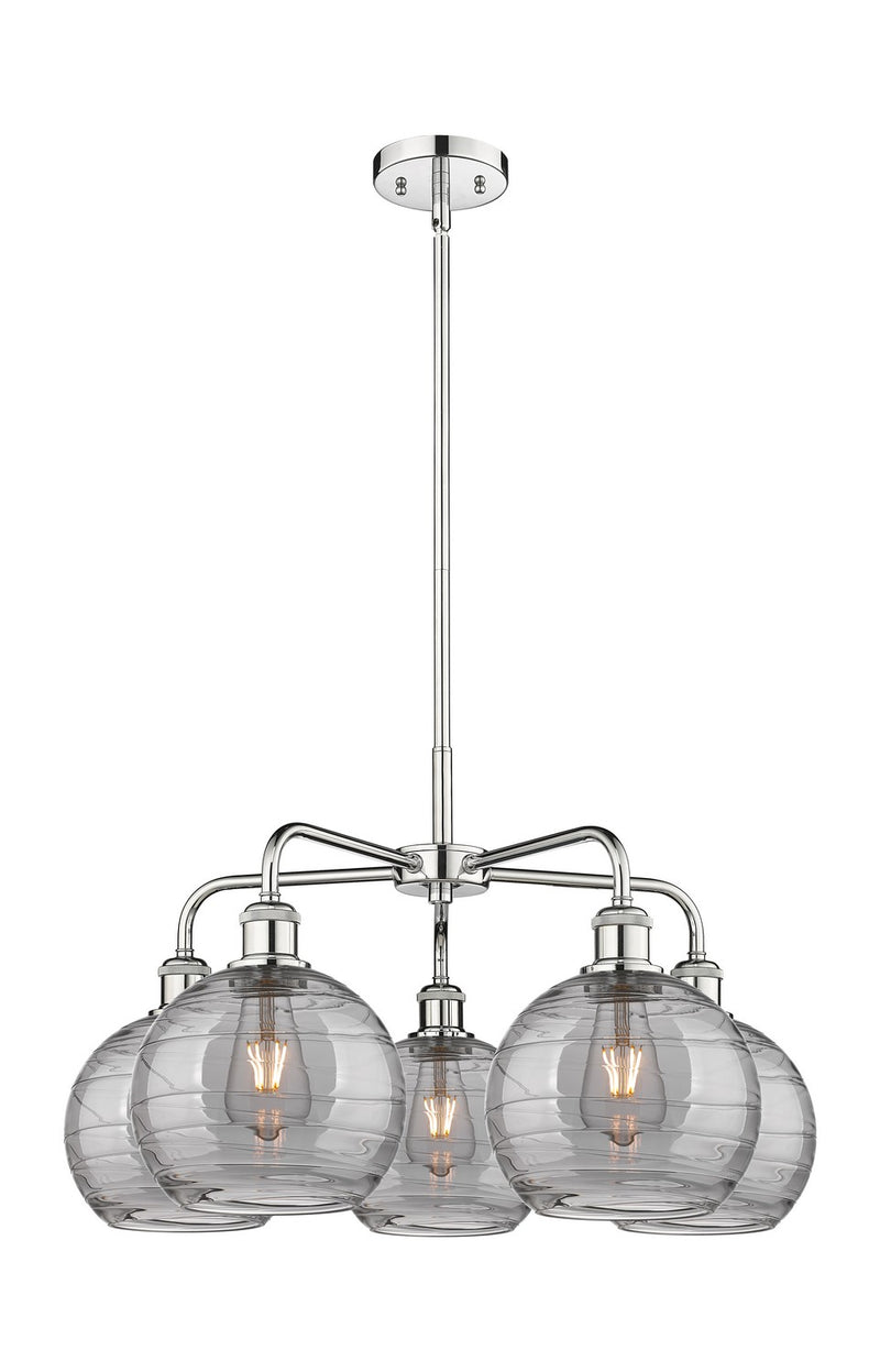 Innovations 516-5CR-PC-G1213-8SM Five Light Chandelier, Polished Chrome
