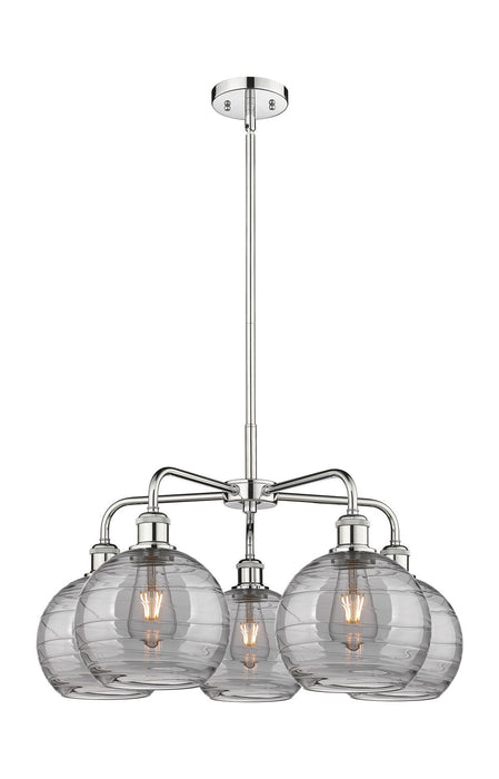 Innovations 516-5CR-PC-G1213-8SM Five Light Chandelier, Polished Chrome