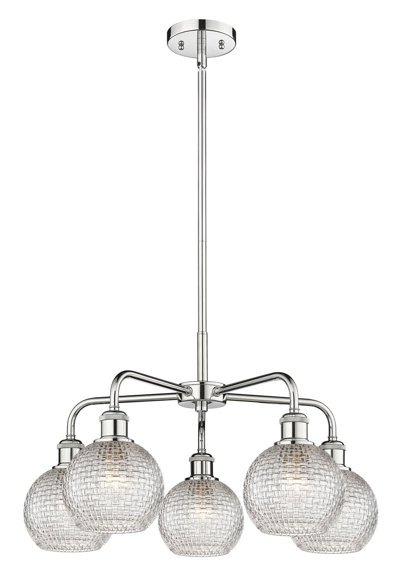 Innovations 516-5CR-PC-G122C-6CL Five Light Chandelier, Polished Chrome