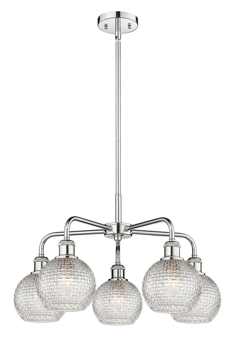 Innovations 516-5CR-PC-G122C-6CL Five Light Chandelier, Polished Chrome