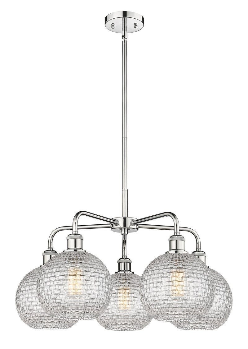 Innovations 516-5CR-PC-G122C-8CL Five Light Chandelier, Polished Chrome