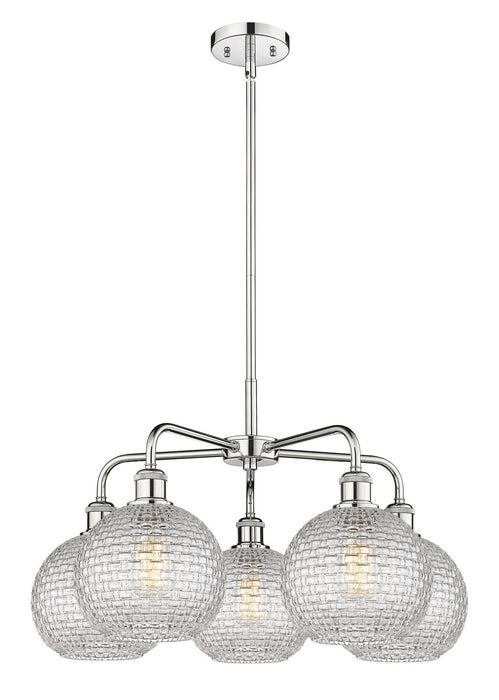 Innovations 516-5CR-PC-G122C-8CL Five Light Chandelier, Polished Chrome