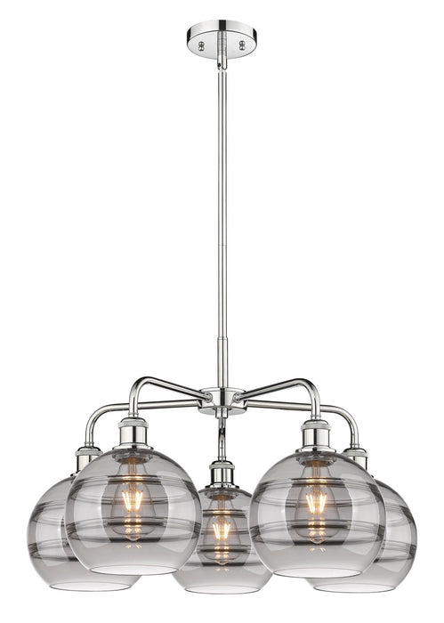 Innovations 516-5CR-PC-G556-8SM Five Light Chandelier, Polished Chrome