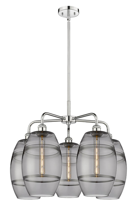 Innovations 516-5CR-PC-G557-8SM Five Light Chandelier, Polished Chrome