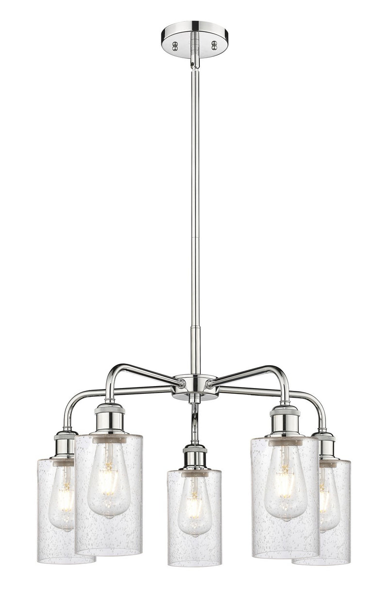 Innovations 516-5CR-PC-G804 Five Light Chandelier, Polished Chrome