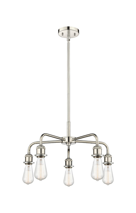 Innovations 516-5CR-PN Five Light Chandelier, Polished Nickel