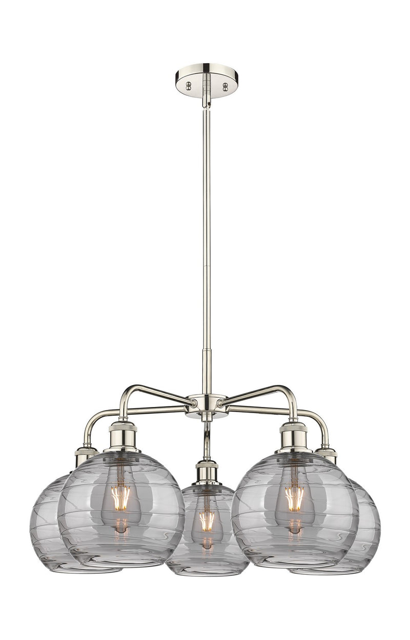 Innovations 516-5CR-PN-G1213-8SM Five Light Chandelier, Polished Nickel