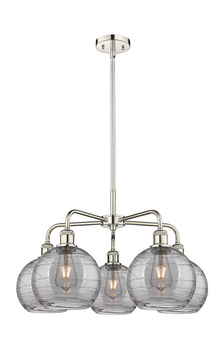 Innovations 516-5CR-PN-G1213-8SM Five Light Chandelier, Polished Nickel